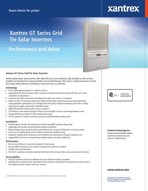 Xantrex Solar Inverter .